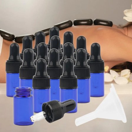 15 st Glas Droppflaskor Kosmetisk Behållare Återfyllningsbara Reseflaskor Provflaskor Mini för Parfym Eterisk Olja Förvaring