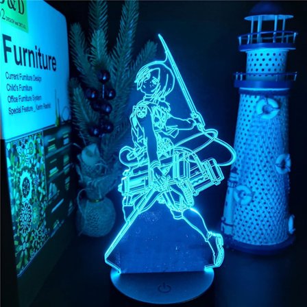 Attack Ymir 3D Visuaalilamppu Anime Titan USB Illuusio Lampara Lasten Makuuhuoneen Sisustus Pöytälamppu Syntymäpäivä Manga Lahja Yövalo Lapsille