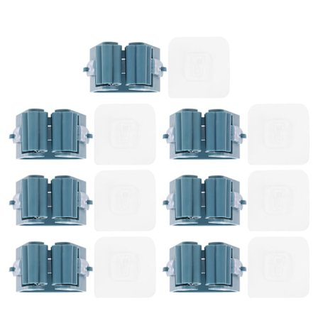 7 kpl ripustusmoppiteline saumaton liimapidike kylpyhuoneen koukku luuta ripustin ilman lävistystä kotiintummansininen