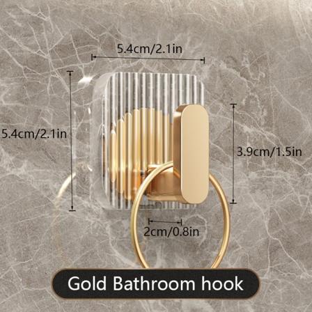 1/4STK Selvklebende veggkroker Akryl baderomskroker for henging Gold