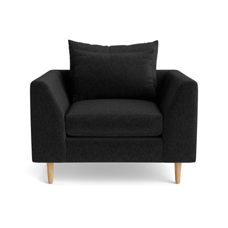 Ofelia Sessel in Boston Anthrazit, moderner Polstersessel für das Wohnzimmer, bequeme Polsterung, hoher Sitzkomfort, Breite 85cm, zeitlos