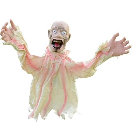 Sähköinen Maadoituspistoke Ääniääni Ohjaus Heilahtava Ruumis Haamu Kauhu Rekvisiitta Halloween Ulko Piha Kummitustalo Koriste Valkoinen