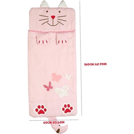 Børns sovepose soveunderlag, hyggeligt tegneserie design til drenge og piger