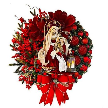 Nya Juldekorationer Scendekoration Rekvisita Jesus Julkrans Dörrhängande