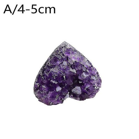 Luonnollinen sydämenmuotoinen ametisti kvartsi kiteen klusteri parantava laatu jalokivi kivi näyte koti kristalli sisustus sisustus A8c3