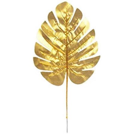 12 stk. Kunstige Palmer Blade Hjem Køkken Fest Dekorationer Tropiske Blade Stængler Guld Bryllupsfest Blade NOY