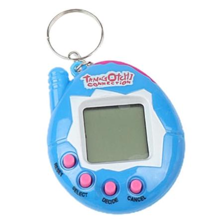 Tamagotchi Elektronisk Cyber Virtuelt Kæledyr Legetøj Retro Spil 90'ernes Nostalgiske Nøglering Gave db Blue