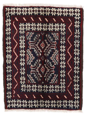 Annodato A Mano Beluch Tappeto 69X88 Di Lana Nero/Beige Piccolo