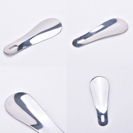 Rustfrit stål Metal Shoe Horn Lifter Shoe Ske