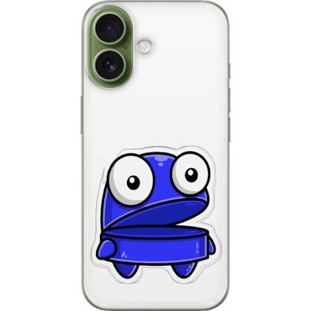 Kompatibel Mobilcover til Apple Apple iPhone 17 Blå tegneseriefigur med åbent udtryk og store øjne i sjov illustration