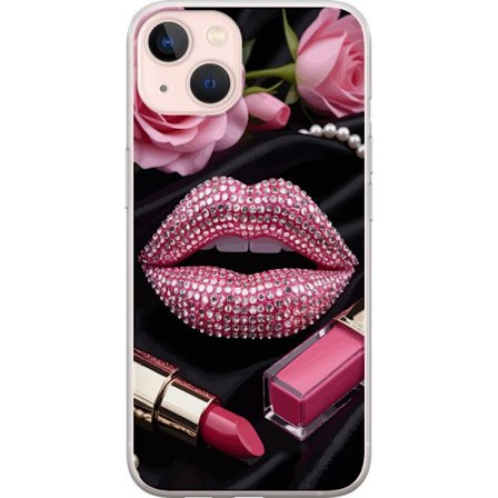 Kompatibel Mobilcover til Apple iPhone 13 mini Roze lippen diamanten make-up glitters