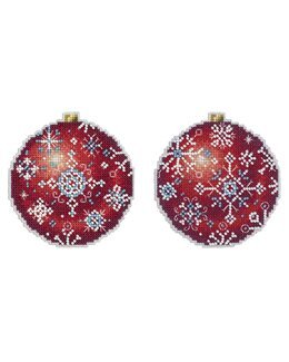 Broderikit Plastic canvas Julgranskulor 2-pack