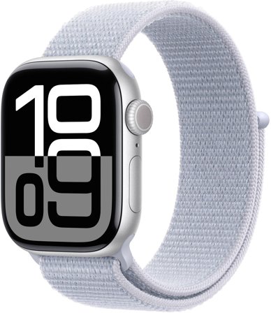 Apple Watch 10 42mm GPS+4G Alu Sport Loop Silver/Blue Cloud