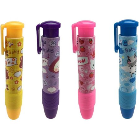 Söta Pennor Kreativa Skrivmaterial Indragbara Gummistift Suddgummin för Barn 4 st