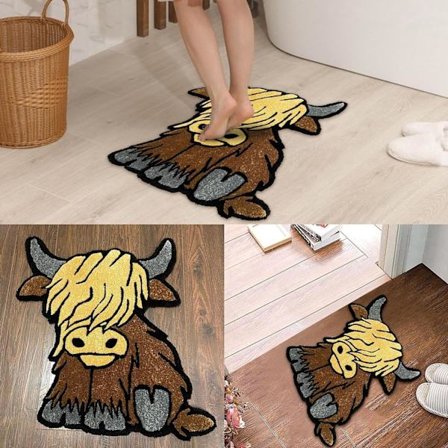 Highland Cow Dörrmatta Nötkreatur Matta Badmatta Halka Smutsig Badrum Badmatta Motstå