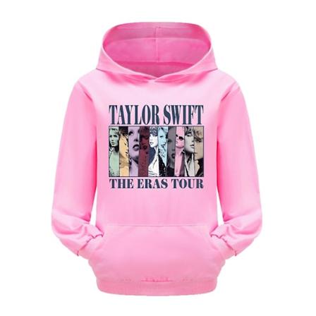 3-16 År Børn Pop Taylor Swift The Eras Tour Trykt Hoodie Piger Drenge Hættetrøje Trøje Topper Pink Pink 9-10T 140CM