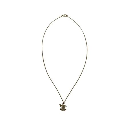 Chanel Vintage Pre-owned CC Logo Necklace Gul, Dame Vintage Accessories, Størrelse: ONE Size