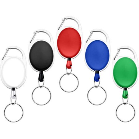 5 Retractable Badge Holder Karabiner Reels Key Ring Chains med M