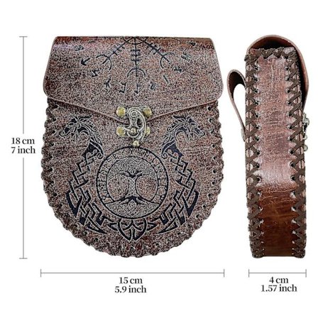 Mini-taske i middelalder-stil - Retro-pung til mønter - Til mænd og kvinder - Til LARP-kostumer