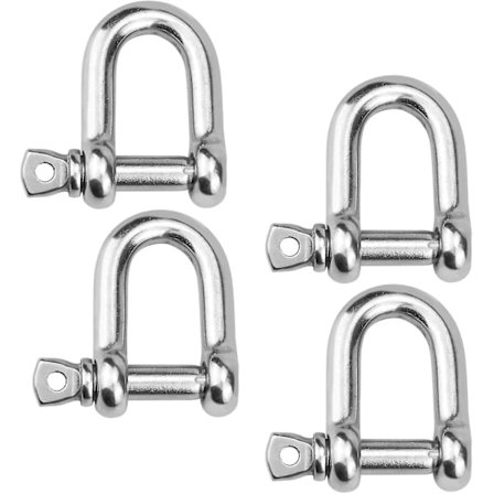 4 stk. M10 Rustfrit Stål Shackle, Kæde D-Ring Shackle
