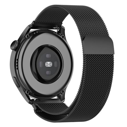 20mm Universal milanesisk urrem i rustfrit stål - Sort