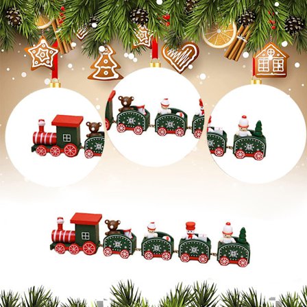 Juletog Malet Træ Juledekoration Børnegave Legetøj, Mini Pynt til Festival Gave