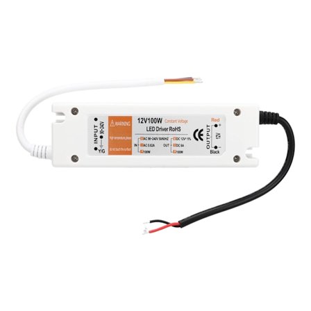 100W LED Strømforsyning AC 90‐240V 0,62A til DC 12V 8A Kortslutningsbeskyttelse LED Driver Adapter for Hjemmet