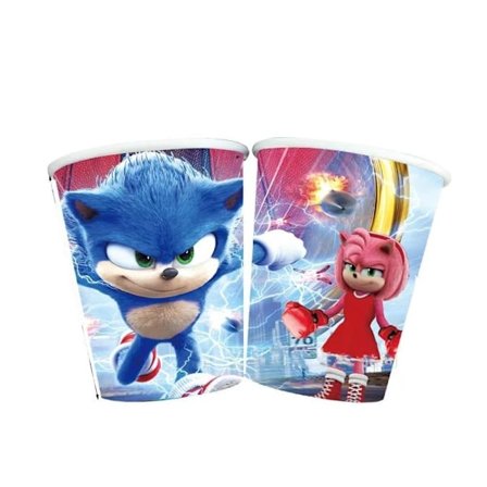 10 stk. Nye Sonic the Hedgehog Kopper Festartikler Bursdagsdekorasjoner