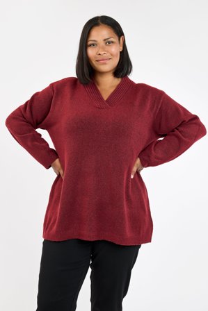 CISO - Langærmet Strik - Mørk Rød