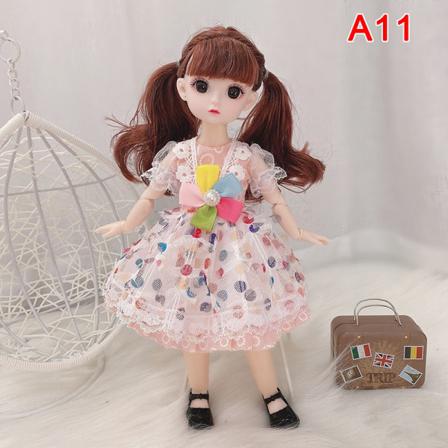 30 Cm 1/6 Bjd Docka Vinterklänning Set 21 Movable Makeup E Girl