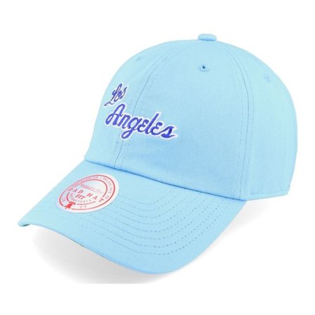 Mitchell & Ness - NBA Blå unconstructed Keps - Los Angeles Lakers Team Ground 2.0 Blue Dad Cap @ Hatstore