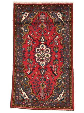 95X163 Dywan Hamadan Orientalny Czarny/Ciemnoczerwony (Wełna, Persja/Iran) Carpetvista