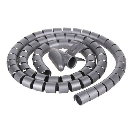 2m 10mm Spiralkabelomslag Tidy Cord Wire Lead Förvaring Organiserande Hantering 2st