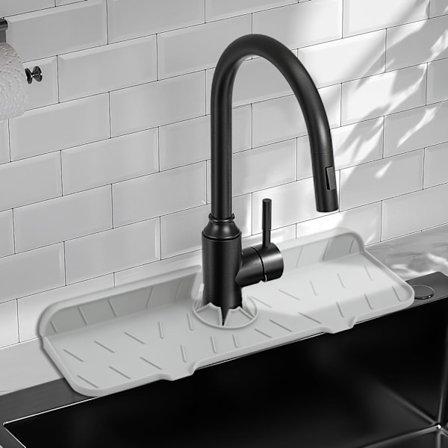 Silikon vaskekran sprutbeskyttelse Gen 2 - Skrå oppgradert kranmatte, 15"