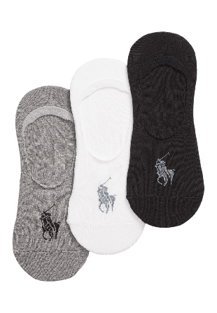Polo Ralph Lauren Big Pony Liner Sock 3-Pack Strumpor Herr Svart ONESIZE