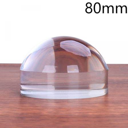 80mm Dome Forstørrelsesglas 6X Optisk Akryl Halvkugle Læse Ma