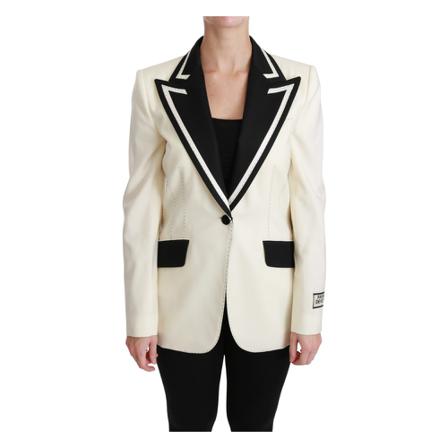 Dolce & Gabbana Silk Slim Fit Blazer Jacket , Wit , Dames , Maat: M