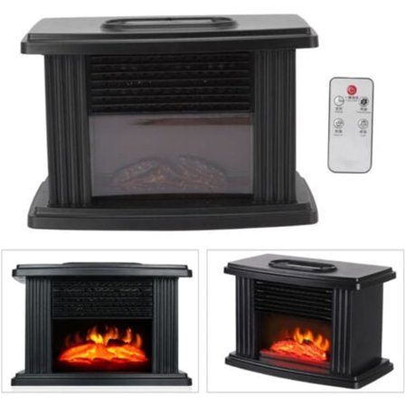 Sähköinen takkalämmitin 1000W, kannettava, nopea ja tasainen lämmitys, sähköinen pöytälämmitin kaukosäätimellä.pa