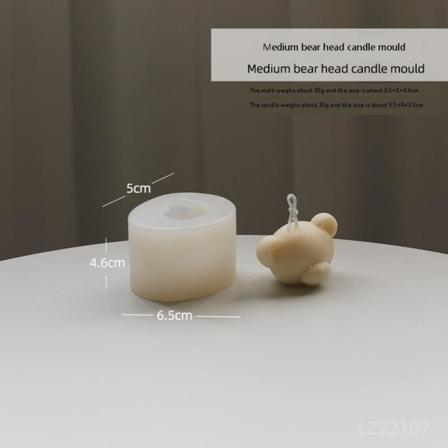 Ljusformar Ljus Stearinljus Diy Gjutformar I Silikonform Lz22107 Medium Bear Head