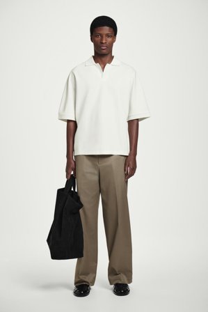 COS Homme Polo À Col Ouvert En Jersey Mercerisé in Blanc
