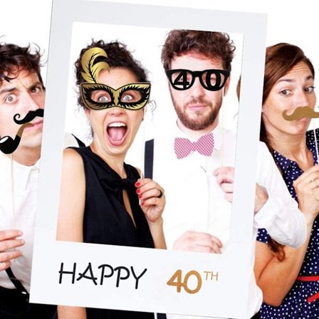 40-årsdag festfotorekvisita 36 st, födelsedagsfest fotobåsrekvisita diy fotobås fotobås fotobås fotoram fest