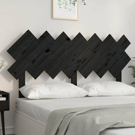 Vidaxl Sänggavel Svart 141x3x80,5 Cm Massiv Furu Svart