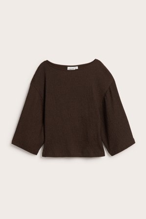 Kappahl | Paita, jossa on leveät hihat Tummanruskea XS | Tummanruskea