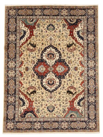 Handgeknoopt Perzisch Sarough Fine Vloerkleed 278X371 Bruin/Oranje