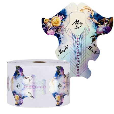 Nagelmallar - 500 st 2 i 1 - Flowers Holo - Molly Lac