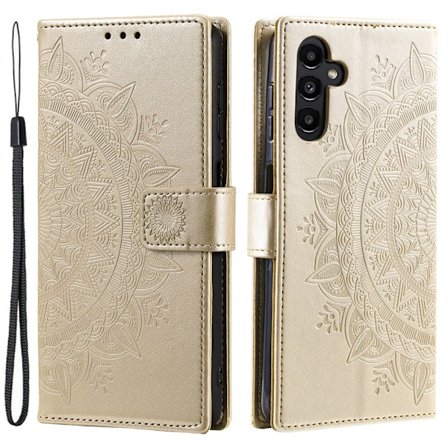SKALO Samsung S24+ Mandala Flip Cover - Guld