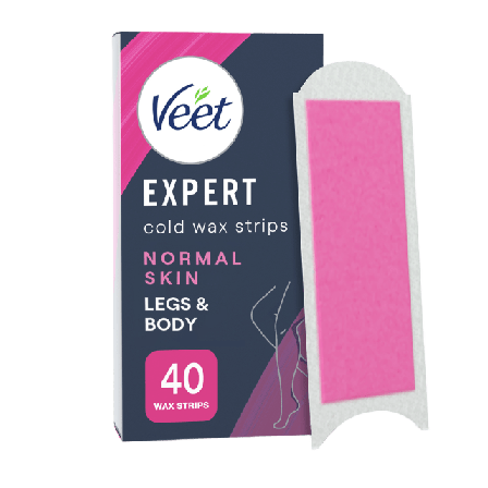 Veet Expert Vaxremsor Normal Hud För Ben & Kropp Hårborttagning Unisex 40 st