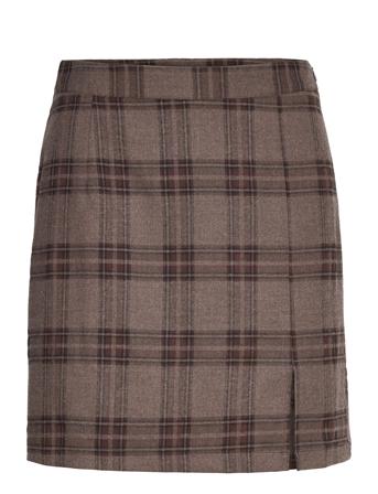 Annali Check Skirt Brown A-View