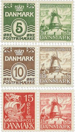 Danmark 1937 - AFA 236+234, 237+235 og 238+203 - Parstykke - Postfrisk