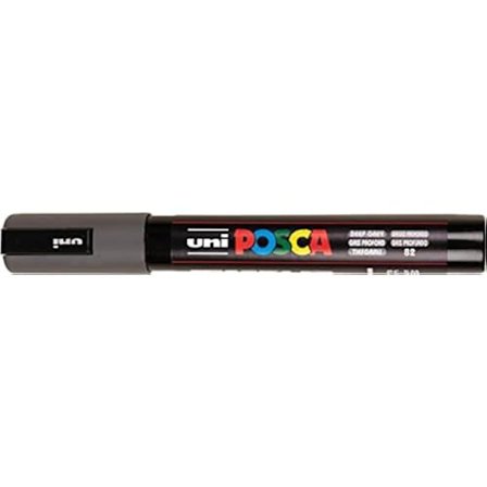 Marker - POSCA - PC-5M - Mörkgrå - 6-pack - Rund spets 1,8-2,5 mm